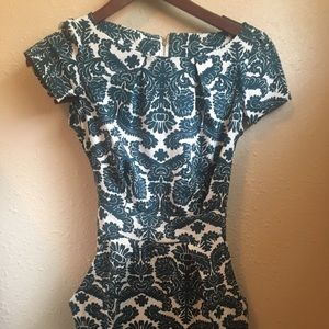 Teal floral print dress